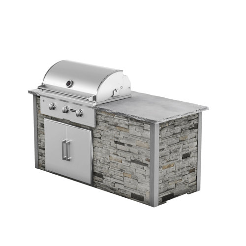 RTA Outdoor Living 76'' W 2 BBQ Grill Island with 3 Burner Grill Wayfair